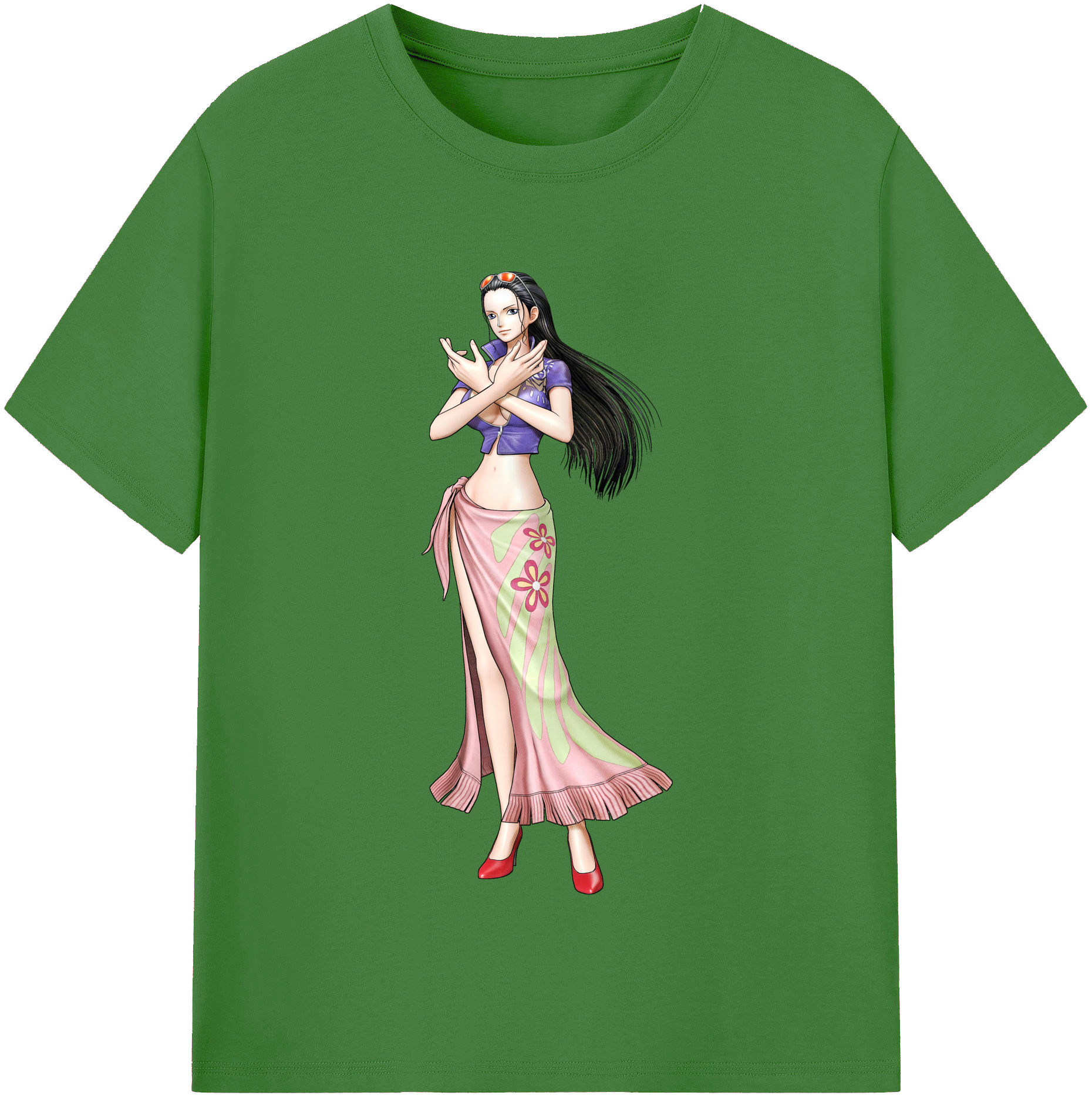 ワンピース ニコ・ロビン ONE PIECE Nico Robin レディースカジュアルプリントTシャツ（綿100％）